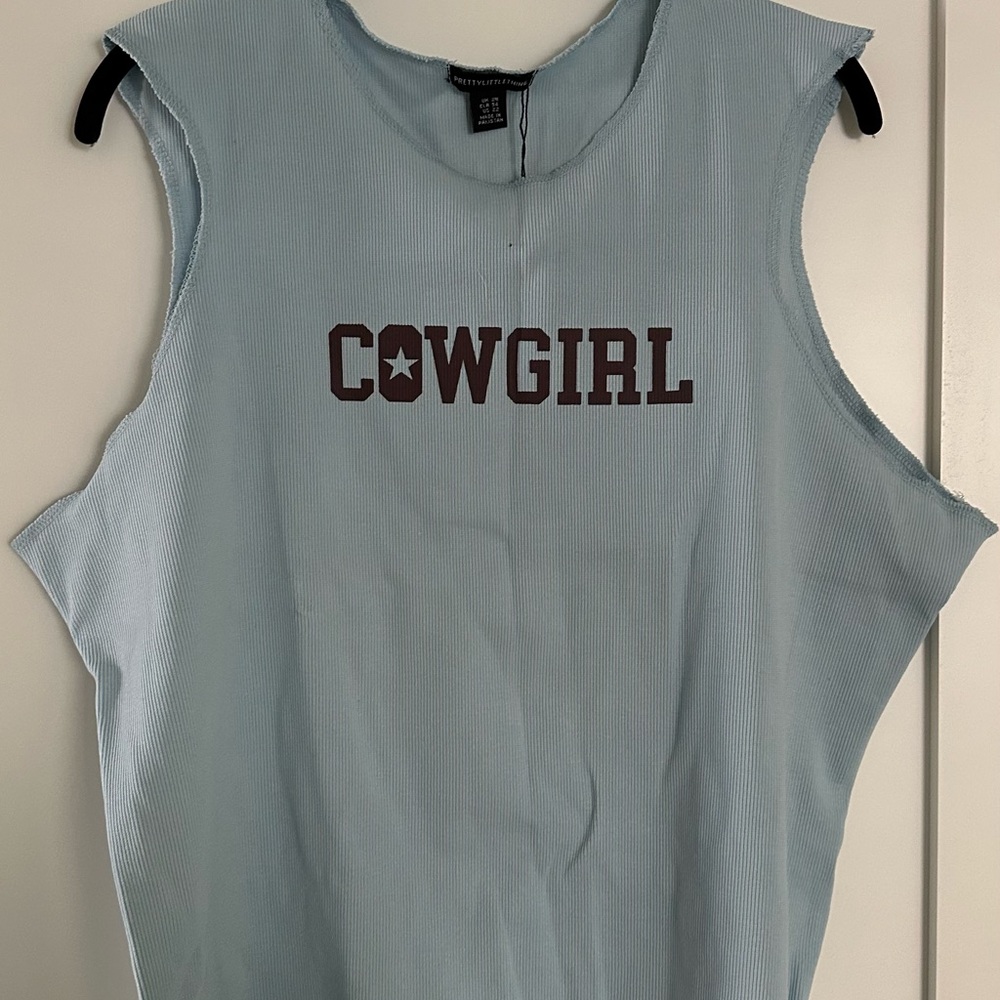 Cowgirl Sleeveless Top - Light Blue